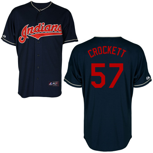 Kyle Crockett #57 Youth Baseball Jersey-Cleveland Indians Authentic Alternate Navy Cool Base MLB Jersey